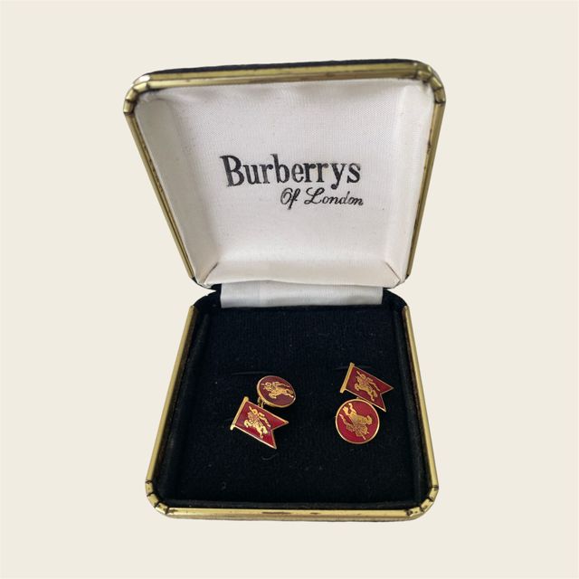 Gemelos Burberrys Vintage Rojo Dorado