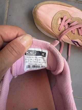 Zapatillas Munich beige y rosa