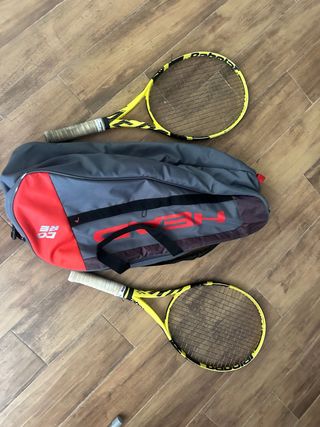 Raquetas tenis Babolat de 26” y  Raquetero Head