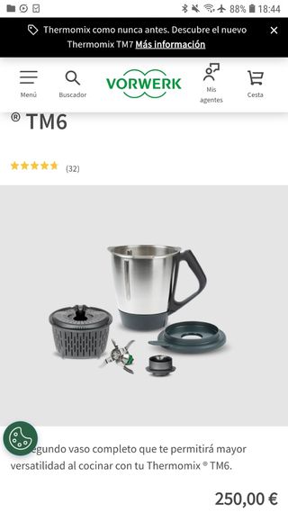 Vaso Thermomix TM6 completo y NUEVO