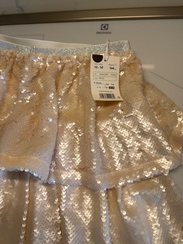 Gonna paillettes Original Marines beige 13-14