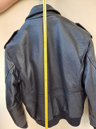 Giubbotto pelle simil Schott nero SM684