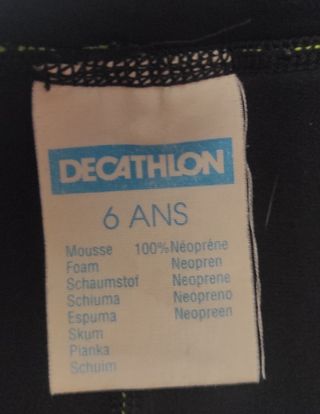 Traje neopreno niño Tribord - talla 6 años