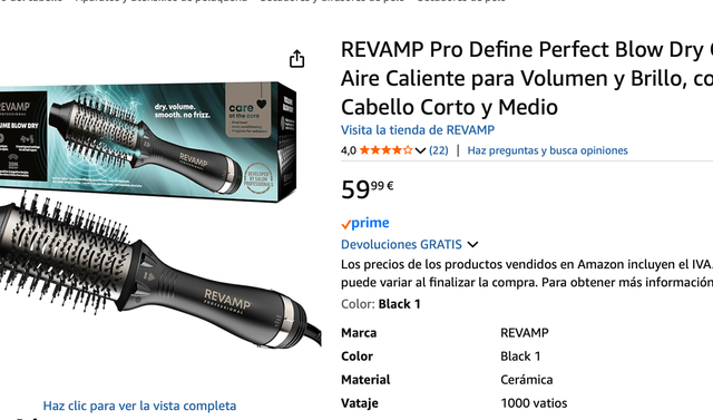 Spazzola e asciugatrice Revamp ProGloss Perfect Blow Dry