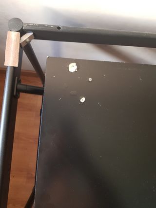 Mesa escritorio negra metal y madera