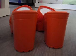 Sandalias tacón naranja