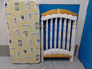 Cuna bebé madera blanca - Colchón