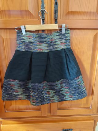 Falda negra fiesta multicolor