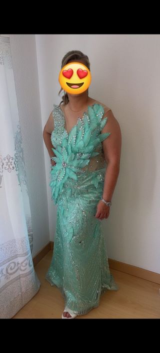 Vestido fiesta turquesa