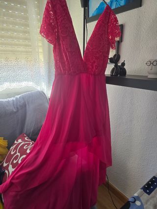 Vestido fiesta rosa - Talla M