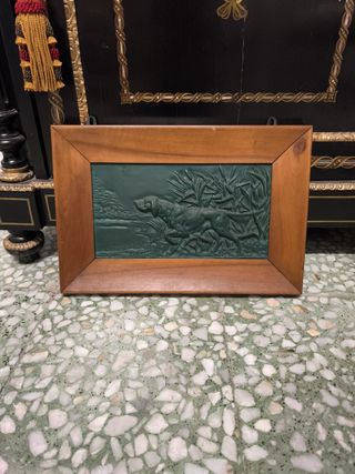 Cuadro antiguo bronce firmado