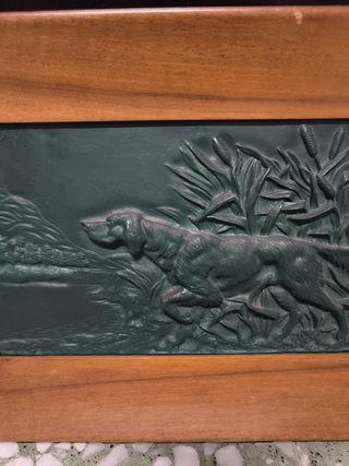 Cuadro antiguo bronce firmado