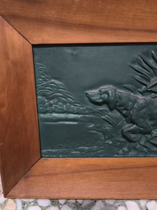 Cuadro antiguo bronce firmado