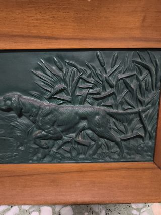 Cuadro antiguo bronce firmado