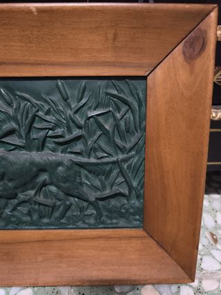 Cuadro antiguo bronce firmado