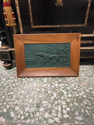 Cuadro antiguo bronce firmado
