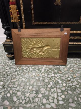 Cuadro antiguo bronce firmado