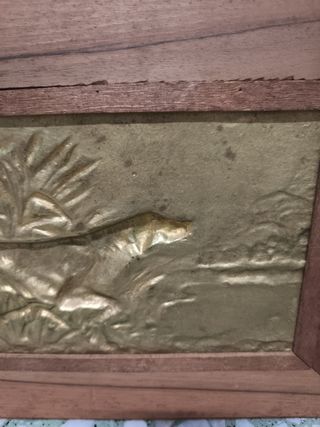 Cuadro antiguo bronce firmado