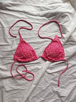 Bikini superior rosa neón