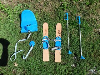Trineo y Esquís madera infantiles Wedze