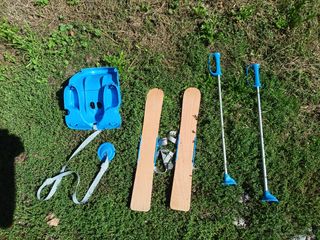 Trineo y Esquís madera infantiles Wedze
