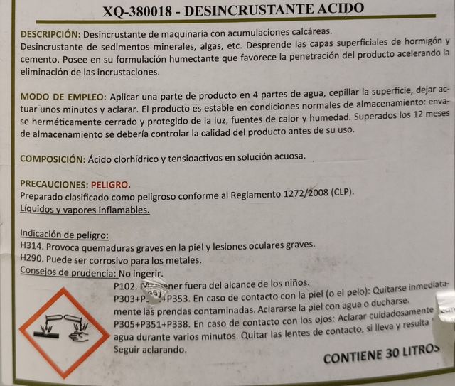 Mejorador adherencia,desincrustante, hidrofugante.