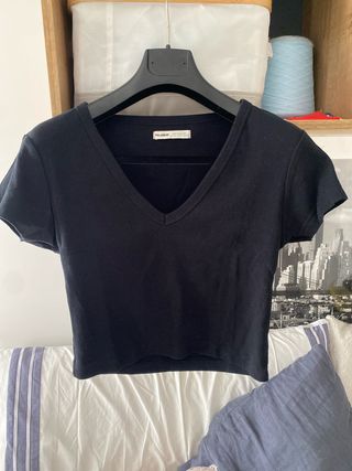 Top negro Pull & Bear CL -  camiseta