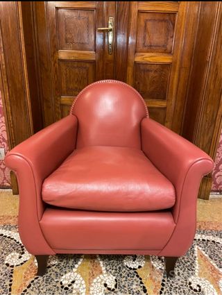Poltrona Frau Lyra in pelle rossa