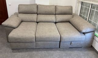 Sofá chaiselongue beige seminuevo