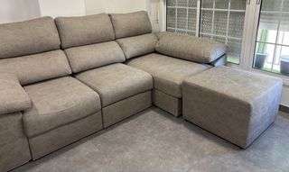 Sofá chaiselongue beige seminuevo