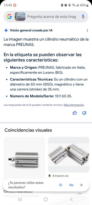 Cilindro neumático Preumax Ø50mm - 35mm