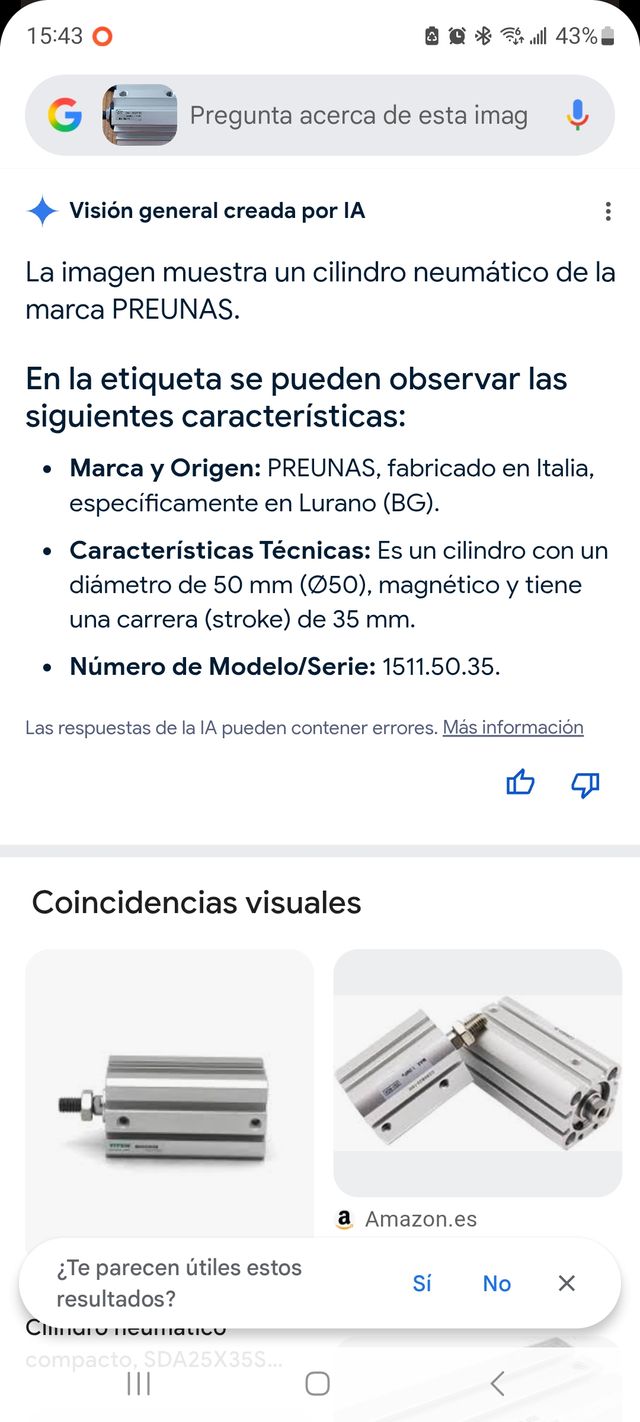 Cilindro neumático Preumax Ø50mm - 35mm