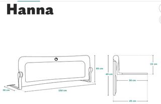 Barrera Cama lionelo Hanna 150x65cm