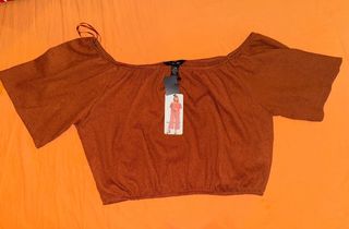 Blusa marrón - Top corto