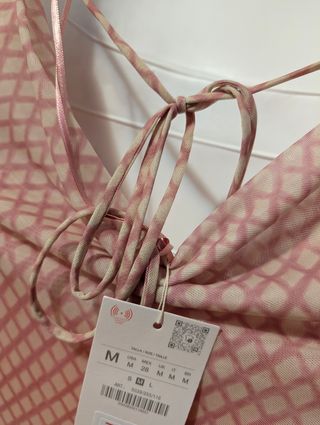 Vestido largo rosa y beige talla M
