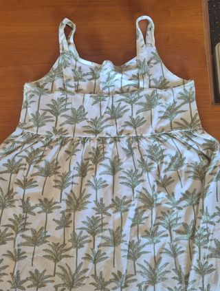 Vestido niña palmeras - Blanco/Verde