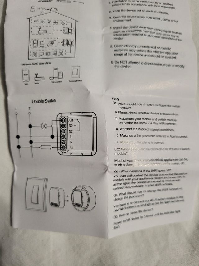 2 Moduli relè WiFi 1CH