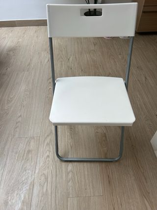 Silla plegable blanca - Metal y plástico