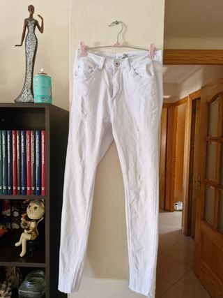 Vaqueros blancos rotos - Talla S
