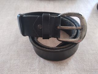 Cintura Pelle Nera fibbia Argento