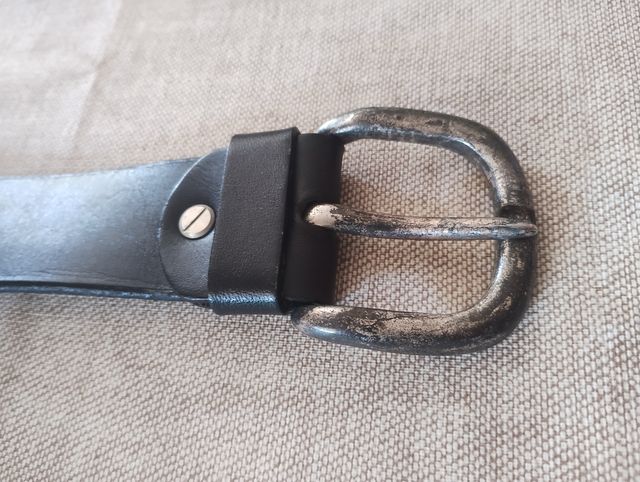 Cintura Pelle Nera fibbia Argento