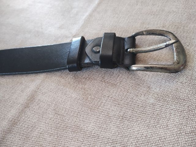 Cintura Pelle Nera fibbia Argento