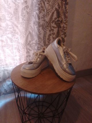 Bambas plataforma plata