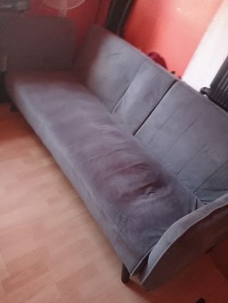Sofá cama 1,70m - Gris oscuro. Con dos portavasos