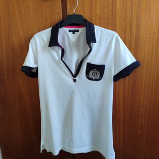 Polo Tommy Hilfiger M - Blanco/Negro