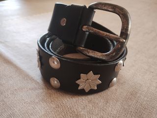 Cintura pelle nera borchie