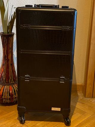 Maleta trolley negra, para maquillaje/peluquería