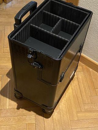 Maleta trolley negra, para maquillaje/peluquería