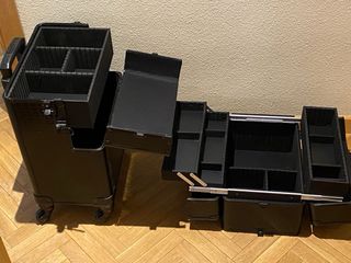 Maleta trolley negra, para maquillaje/peluquería