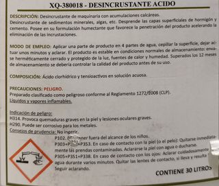 Desincrustante incoloro UN 1789